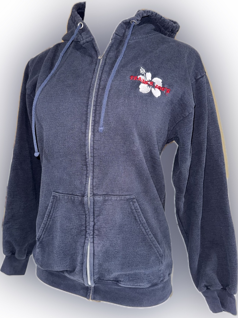 Trader Joe’s Navy Blue Zip-Up Up Hoodie size Medium